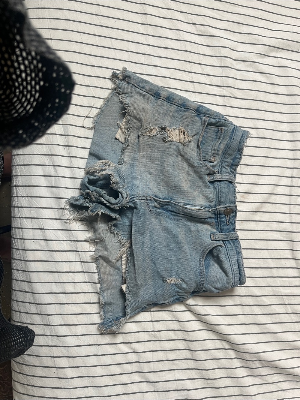 Hollister Light Wash Distressed Denim Shorts